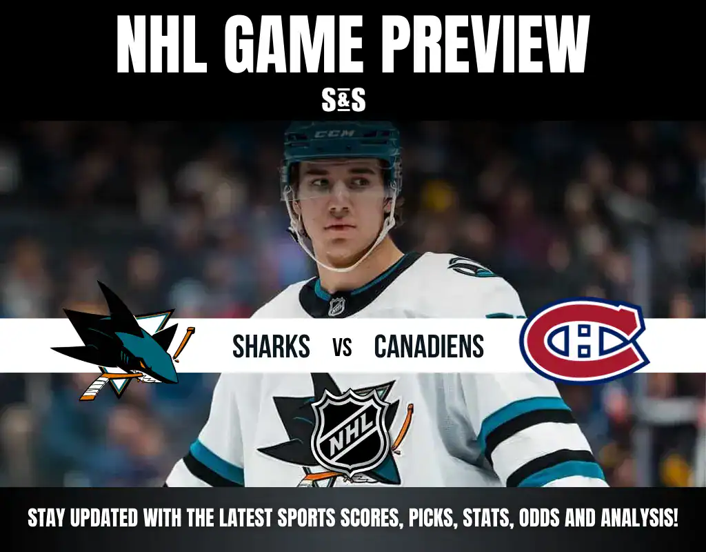 NHL game preview featuring a matchup between the Sharks and Canadiens.