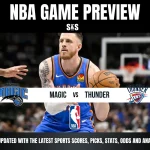 NBA game preview featuring players from the Orlando Magic and Oklahoma City Thunder.