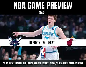 NBA game preview featuring the Charlotte Hornets and Miami Heat.