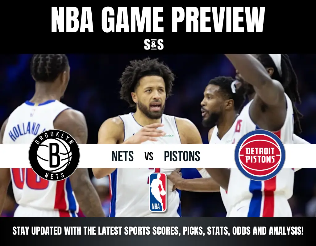 NBA game preview featuring the Brooklyn Nets vs. Detroit Pistons.