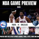 NBA game preview featuring the Philadelphia 76ers vs. Memphis Grizzlies, with a call to stay updated on scores, picks, stats, odds, and analysis.