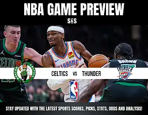 NBA Game Preview featuring a matchup between the Boston Celtics and the Oklahoma City Thunder.