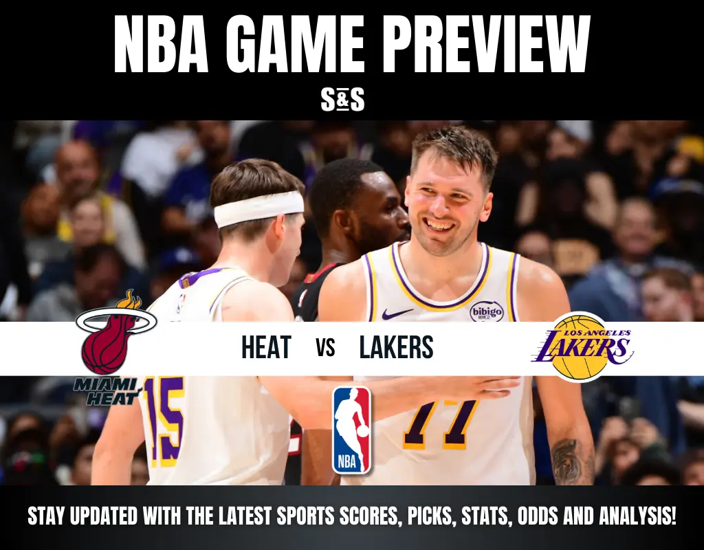 NBA Game Preview featuring Miami Heat vs Los Angeles Lakers.