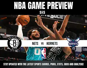 NBA Game Preview featuring a matchup between the Brooklyn Nets and the Charlotte Hornets.