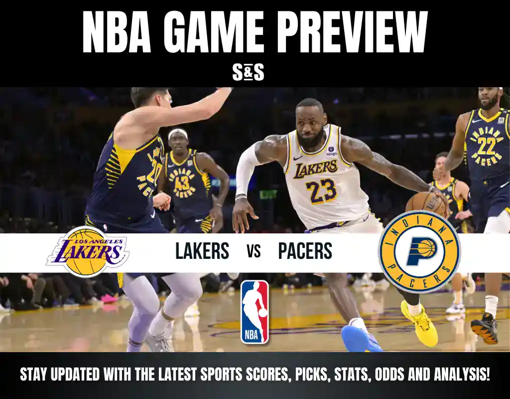 NBA GAME PREVIEW: LAKERS vs PACERS. Stay updated with the latest sports scores, picks, stats, odds and analysis!