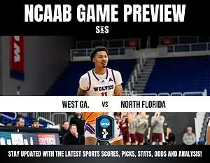 NCAAB Game Preview: West Ga. vs North Florida. Stay updated with the latest sports scores, picks, stats, odds and analysis!