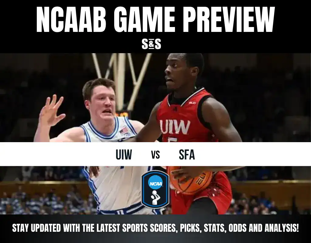 NCAAB game preview featuring players from UIW and SFA, with an emphasis on scores, picks, and game analysis.