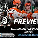 Anaheim Ducks vs Toronto Maple Leafs preview image with both team logos, a relevant hockey background, and the ScoresAndStats logo.