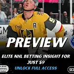 Vegas Golden Knights vs Vancouver Canucks preview image with both team logos, a relevant hockey background, and the ScoresAndStats logo.