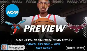 NCAAB preview graphic for Delaware State Hornets vs Maryland Eastern Shore Hawks (UMES) with both team logos, a matchup-themed background image, and the ScoresAndStats logo.