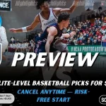 Penn Quakers vs Yale Bulldogs NCAAB preview image with both team logos, a relevant basketball background, and the ScoresAndStats logo.