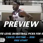 NCAAB preview graphic for South Carolina State Bulldogs vs North Carolina Central Eagles with both team logos, a matchup-themed background image, and the ScoresAndStats logo.