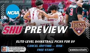 SEO Title (small, 4–6 words): Sacred Heart vs Iona Picks Alt text: NCAAB preview graphic for Sacred Heart Pioneers vs Iona Gaels with both team logos, a matchup-themed background image, and the ScoresAndStats logo.