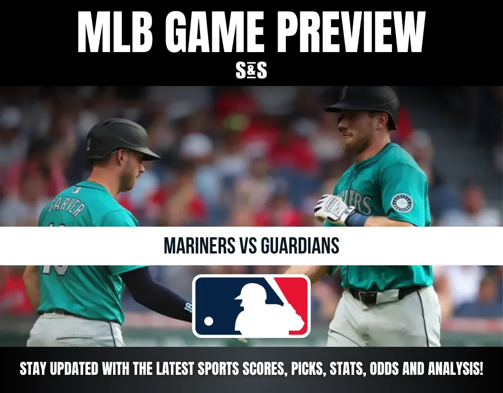 Alt text: Two baseball players in teal Mariners uniforms fist bump during an MLB game preview of Mariners vs Guardians.
