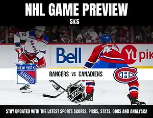NHL Game Preview featuring New York Rangers vs. Montreal Canadiens.