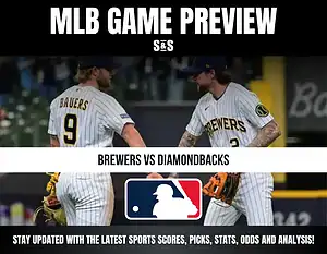 MLB Game Preview featuring Brewers vs Diamondbacks, with players wearing Brewers uniforms.