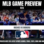 MLB Game Preview with a player from the Rockies and Dodgers matchup. Stay updated with the latest sports scores, picks, stats, odds, and analysis.