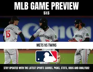 MLB game preview featuring the Mets vs. Twins, with players from the Minnesota Twins in focus.