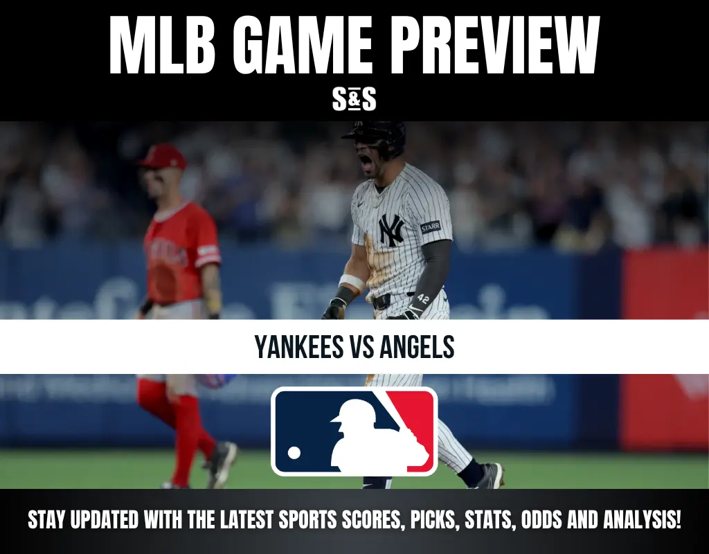 MLB game preview featuring Yankees vs Angels, with a focus on staying updated with the latest sports scores, picks, stats, odds, and analysis.