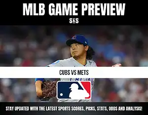 MLB Game Preview featuring a player from the Chicago Cubs and matchup against the New York Mets.
