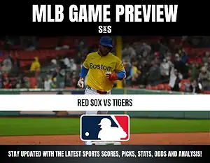 MLB Game Preview: Red Sox vs Tigers, with a player in a yellow Boston uniform.