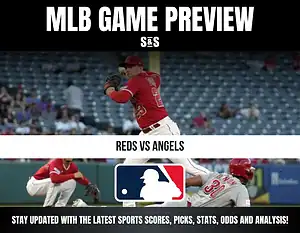 MLB Game Preview featuring a matchup between the Reds and Angels, with a focus on sports updates, scores, picks, stats, odds, and analysis.