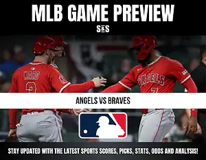 Two baseball players in red Angels uniforms high-five during an MLB game preview for Angels vs Braves.