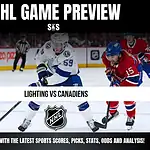 NHL Game Preview featuring the matchup between Lightning and Canadiens, with a highlighted focus on staying updated with sports scores, picks, stats, odds, and analysis.