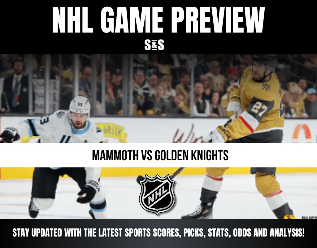 NHL game preview featuring Mammoth vs Golden Knights. Stay updated with the latest sports scores, picks, stats, odds and analysis.