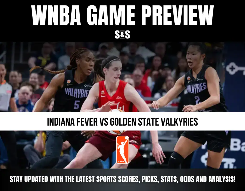 WNBA game preview featuring Indiana Fever vs. Golden State Valkyries, with updates on sports scores, picks, stats, odds, and analysis.