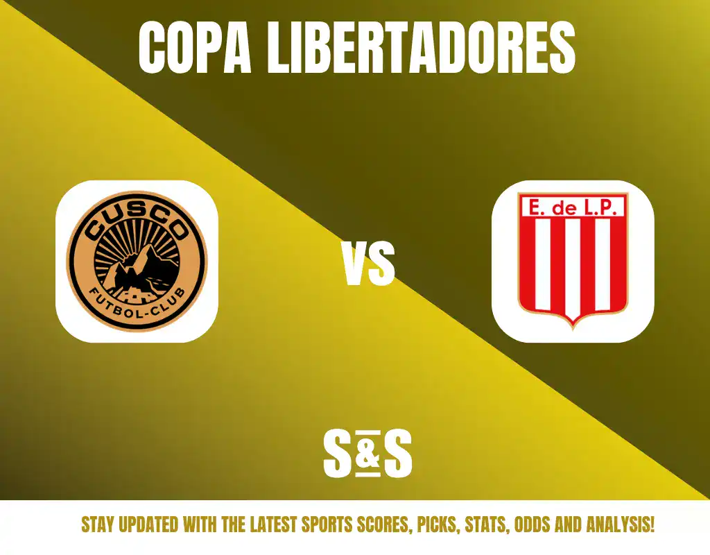 Copa Libertadores match between Cusco FC and E. de L.P. with a note to stay updated with the latest sports scores, picks, stats, odds, and analysis.