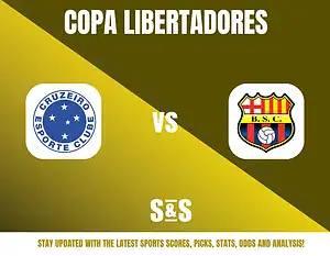 Copa Libertadores graphic featuring logos of Cruzeiro Esporte Clube and B.S.C.