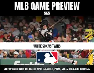 MLB Game Preview featuring a matchup between the White Sox and Twins, with information on staying updated with the latest scores, picks, stats, odds, and analysis.