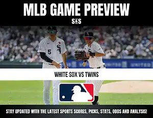 MLB Game Preview featuring White Sox vs Twins with a logo of Major League Baseball.