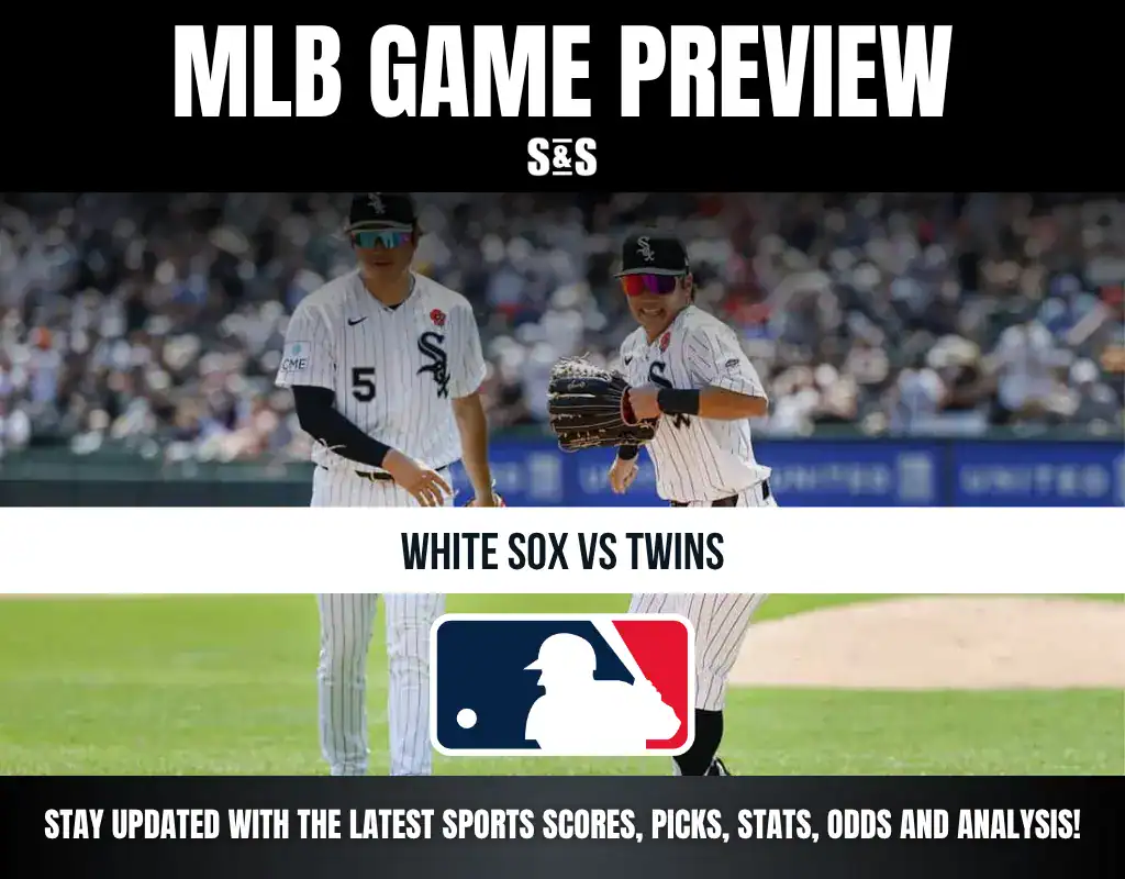 MLB Game Preview featuring White Sox vs Twins with a logo of Major League Baseball.