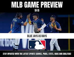 MLB game preview featuring players from the Blue Jays and Rays teams.
