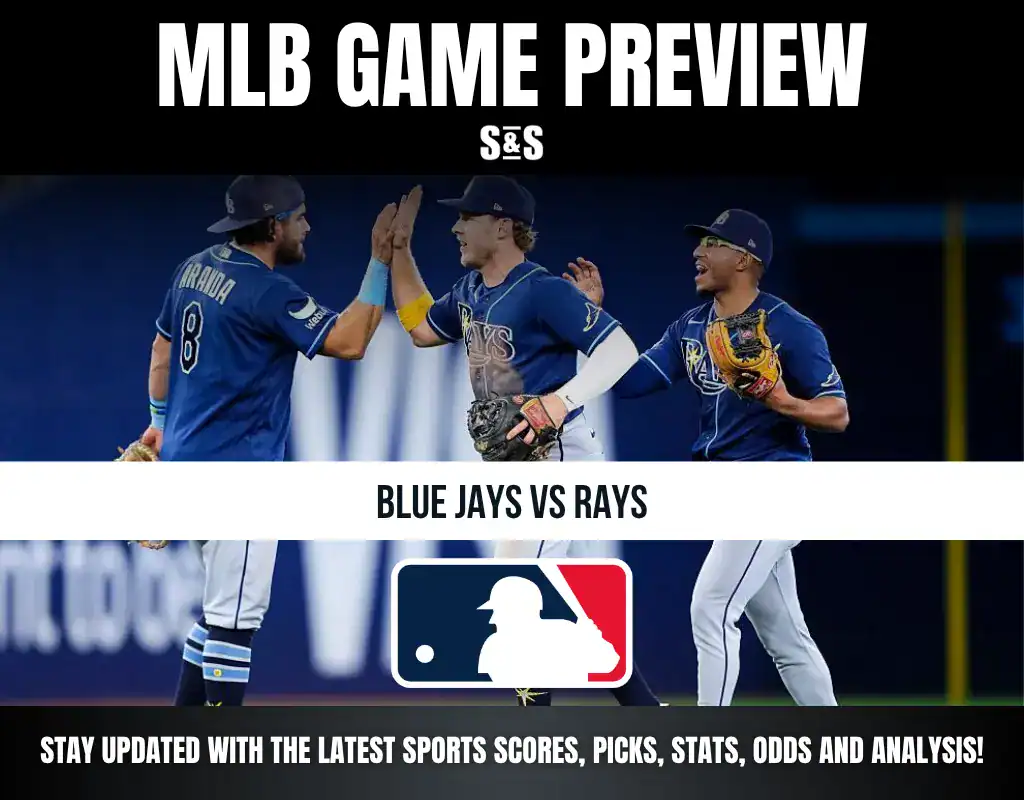 MLB game preview featuring players from the Blue Jays and Rays teams.