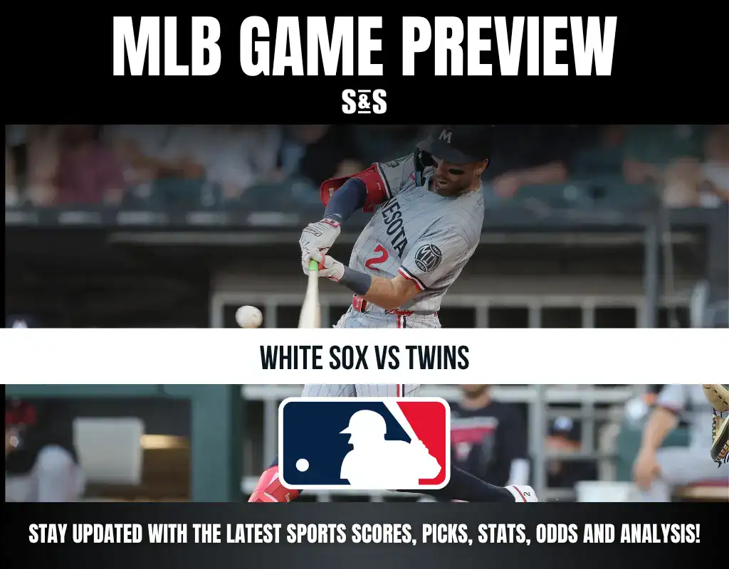 MLB Game Preview featuring a matchup between the White Sox and Twins, with a focus on sports updates, scores, picks, stats, odds, and analysis.