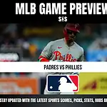 MLB Game Preview for Padres vs Phillies. Stay updated with the latest sports scores, picks, stats, odds, and analysis.