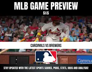 MLB Game Preview: Cardinals vs Brewers, with a logo for Major League Baseball.