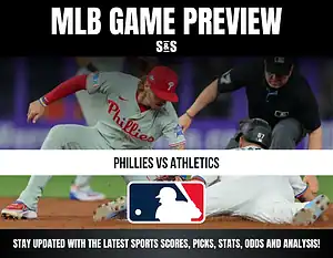MLB game preview featuring the Phillies vs Athletics.