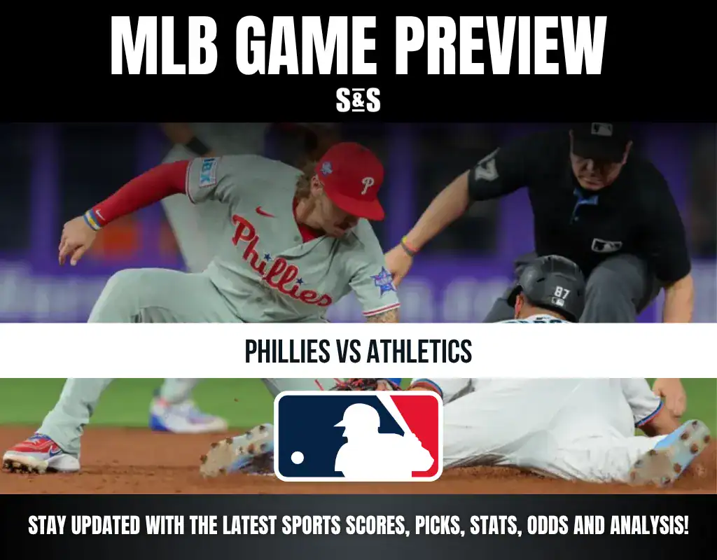 MLB game preview featuring the Phillies vs Athletics.