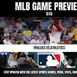 MLB Game Preview featuring a matchup between the Phillies and Athletics, with an emphasis on staying updated with the latest sports scores, picks, stats, odds, and analysis.