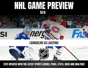 NHL game preview featuring Canadiens vs. Lightning, with a focus on sports scores, picks, stats, odds, and analysis.