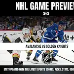 NHL game preview featuring Avalanche vs Golden Knights with a focus on staying updated with sports scores, picks, stats, odds, and analysis.