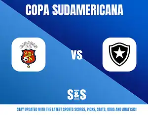 Copa Sudamericana with Caracas FC logo on the left and Botafogo logo on the right.