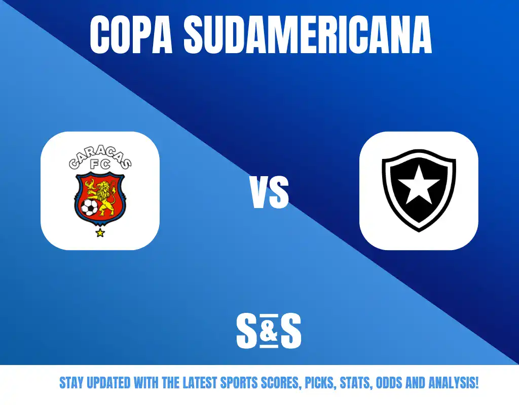 Copa Sudamericana with Caracas FC logo on the left and Botafogo logo on the right.
