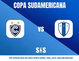 Copa Sudamericana logo featuring two team logos, one on the left and one on the right, with "vs" text in between.