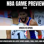 NBA Game Preview featuring Knicks vs Spurs, with a focus on staying updated with the latest sports scores, picks, stats, odds, and analysis.