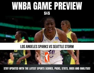 WNBA game preview featuring a matchup between Los Angeles Sparks and Seattle Storm.
